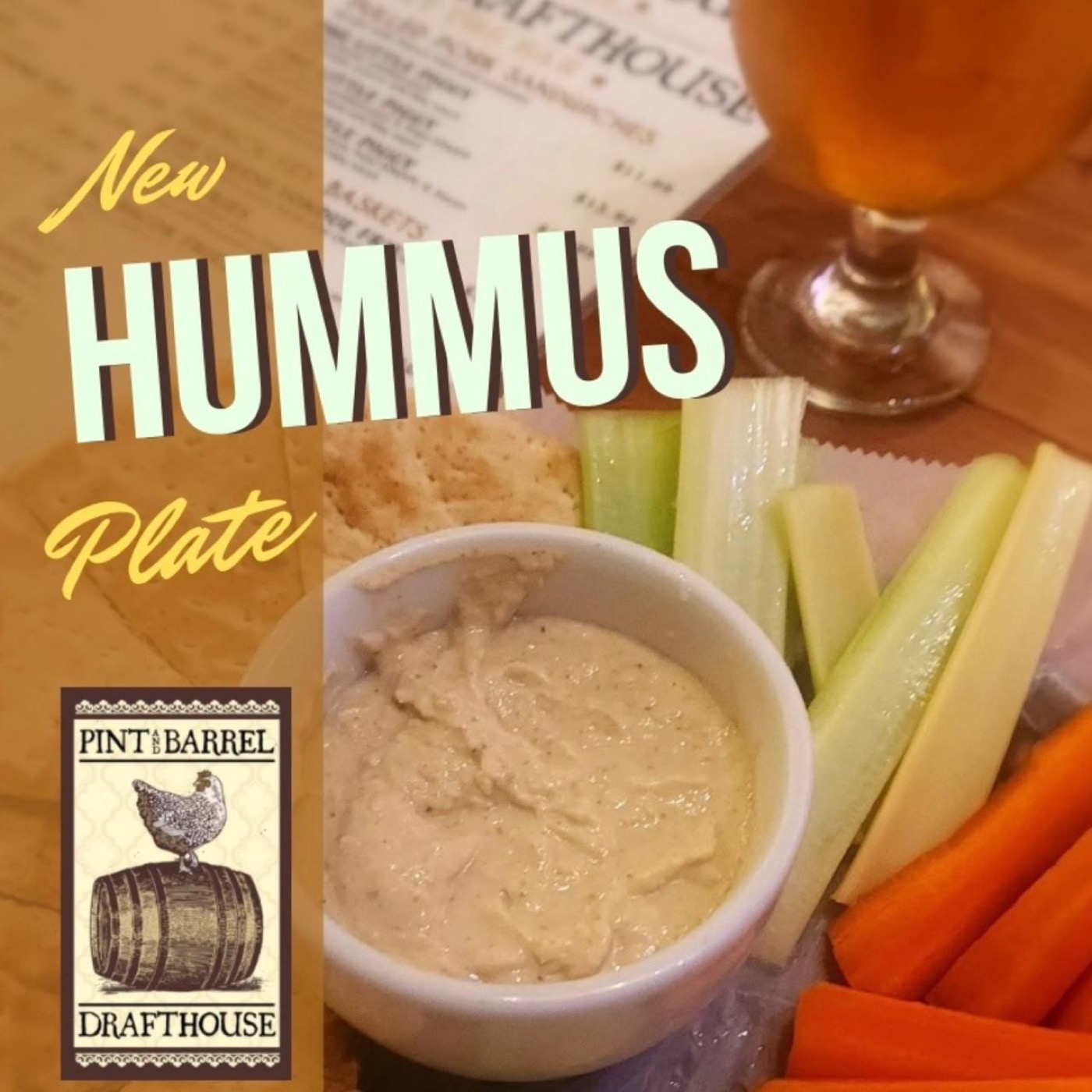 Hummus plate with fresh veggies and pita