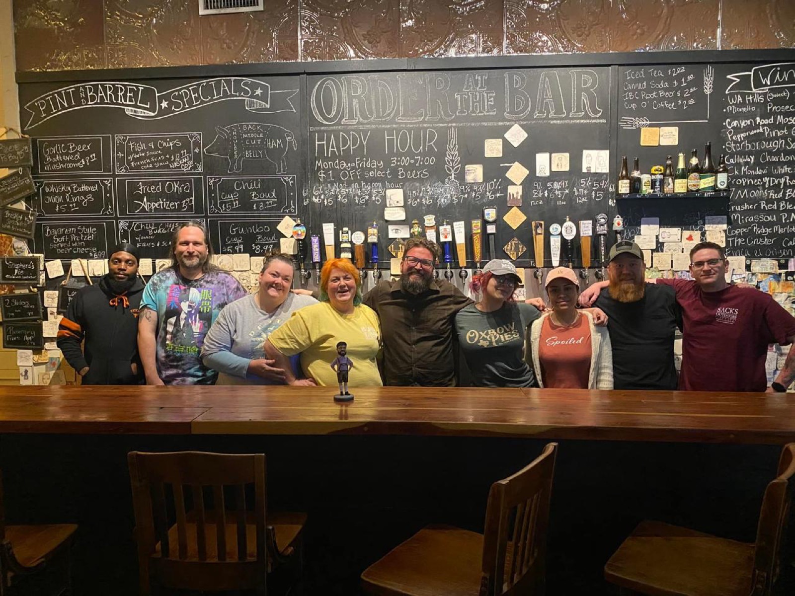 Pint & Barrel bar team behind the bar